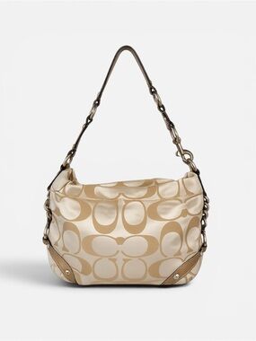Coach Beige/Chalk Signature Hobo Shoulder Bag